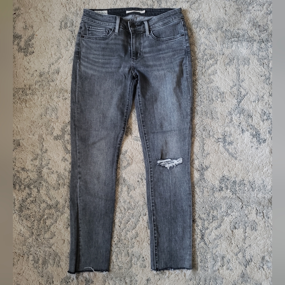 Levi's 711 Skinny Jean Black Dark Gray Size 27
